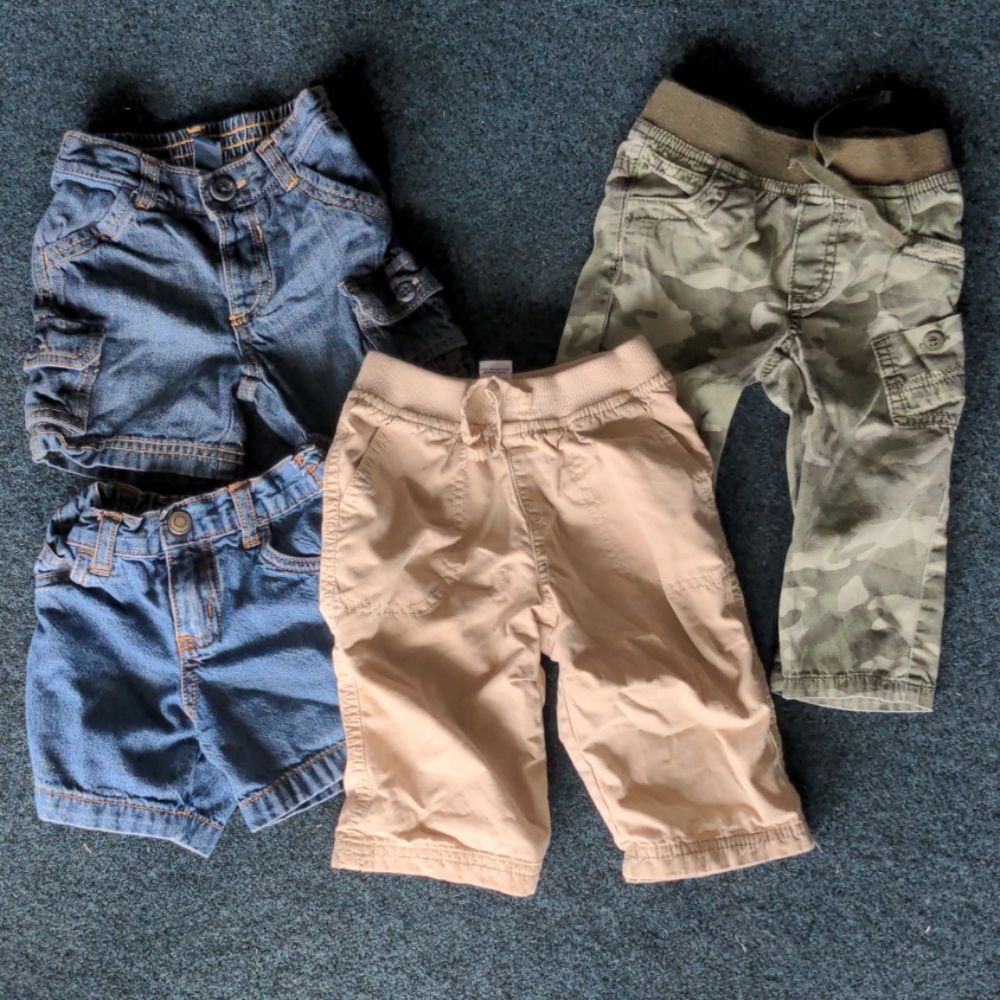 Boys pants and shorts 6-12 and 9months